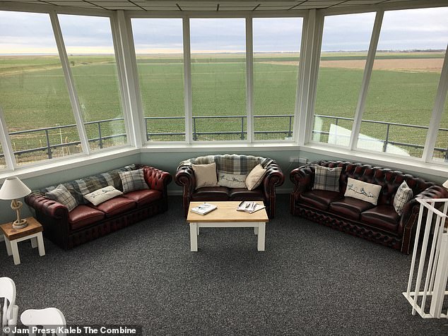 The view from the living room converted into the RAF watchtower overlooking the fields