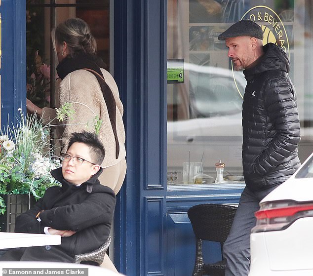 Accompanied by his wife Bianca, the United manager headed to a lush artisanal brasserie