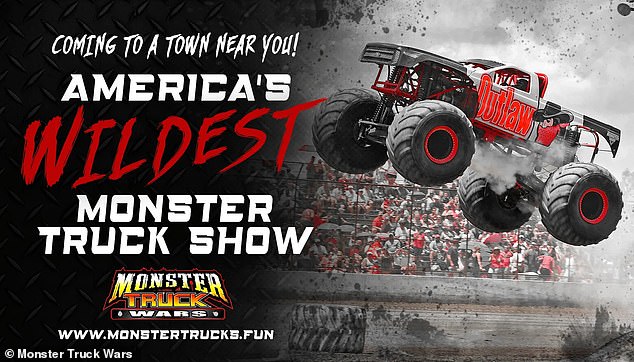 An advertisement from the monster truck show that took place in Ohio on Saturday.