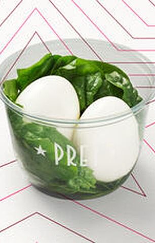 Pret a Manger's protein pot consists of two boiled eggs and some spinach that can be easily assembled at home