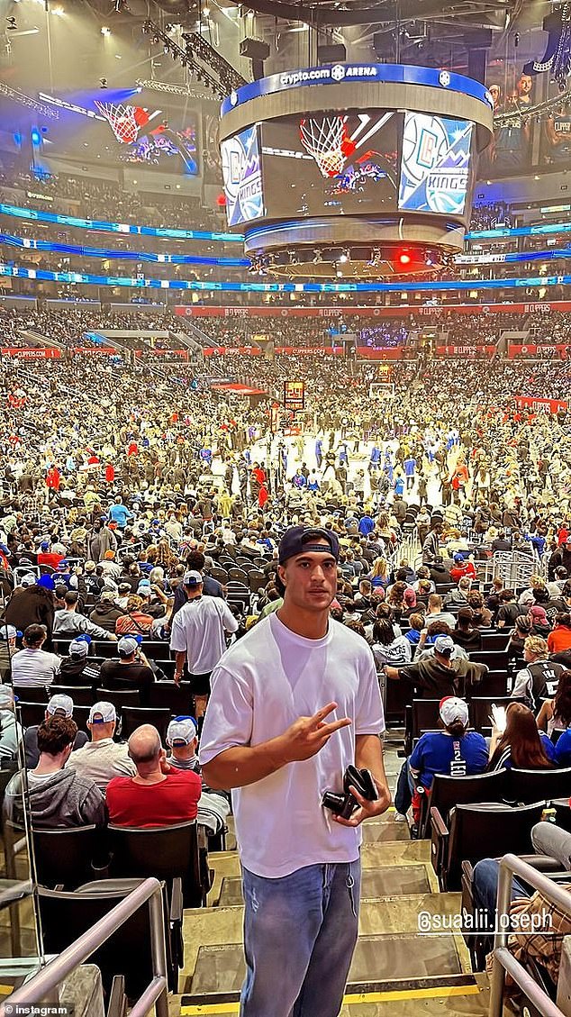 Sydney Roosters star Joseph Suaalii also went to an NBA game with Brandon Smith.