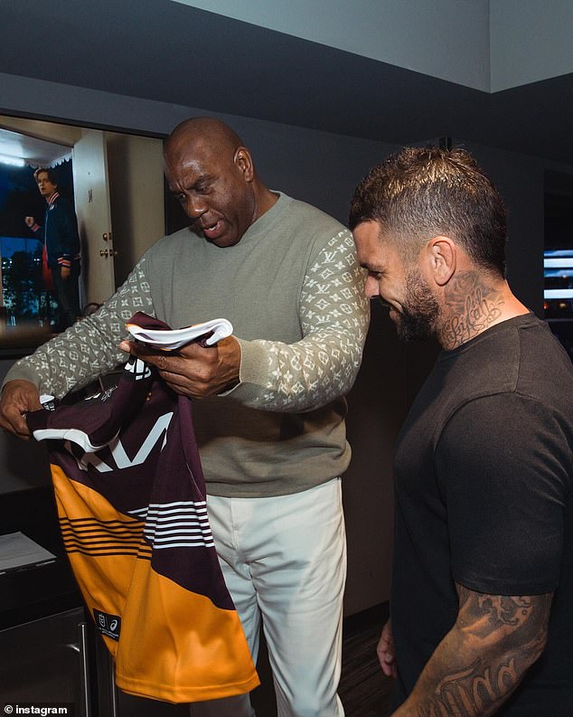 The Brisbane Broncos met with NBA legend Magic Johnson over the weekend