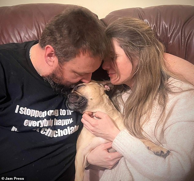 Joanna and George traveled to Manchester to pick up Tina after a local dog warden alerted them to Tina's whereabouts.