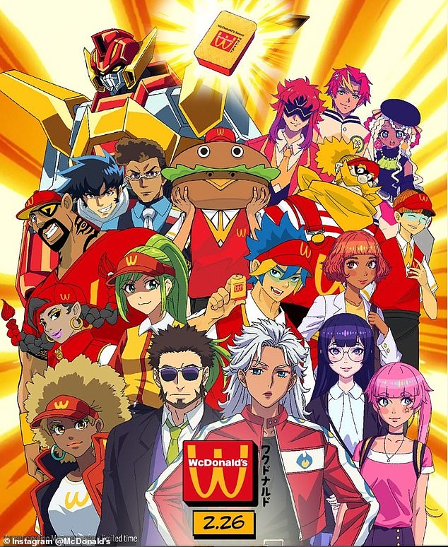 The brand pays tribute to the anime illustrators who have created the fictional version of the golden arches, called WcDonald's in many films and shows of the genre.