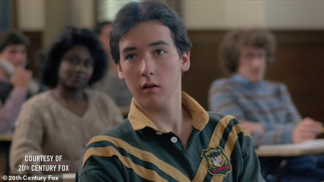 Football fans were curious to know why Hollywood star John Cusack wore an old, battered Australian Kangaroos jersey in his 1985 film The Sure Thing (pictured).