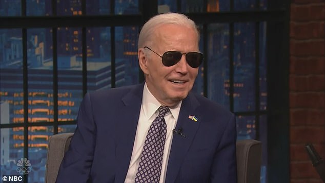 1709021229 422 Thats classified Cringe inducing moment Biden dons his aviators and refuses