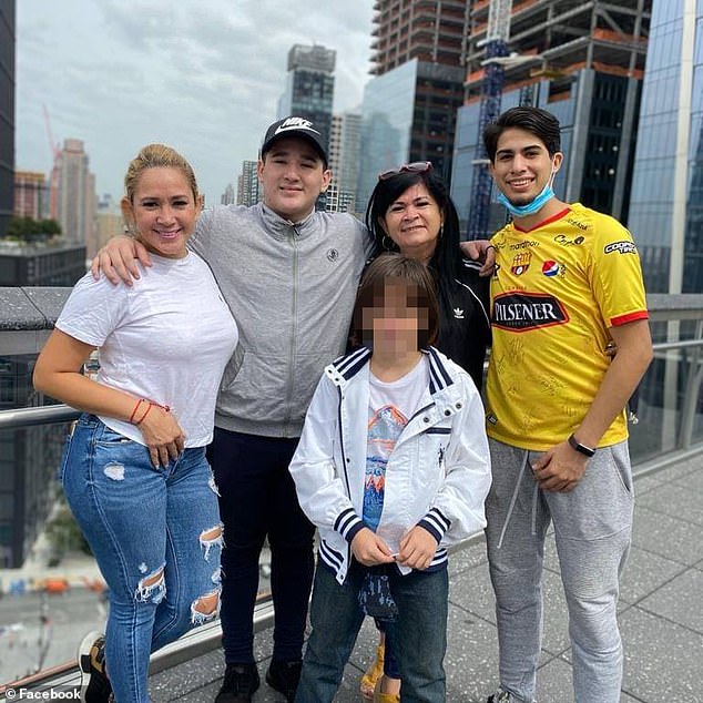 Denisse Oleas-Arancibia is seen with family in a Facebook photo posted by her son