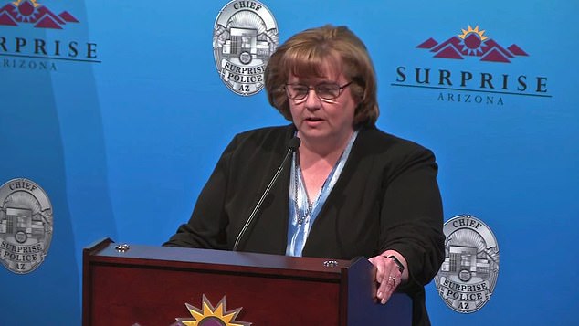Maricopa County Prosecutor Rachel Mitchell (pictured) told reporters that she has ordered her staff not to cooperate with plans to send Almansoori, 26, back to New York, where he is wanted by the alleged murder of Oleas-Arancibia, 38 years old.