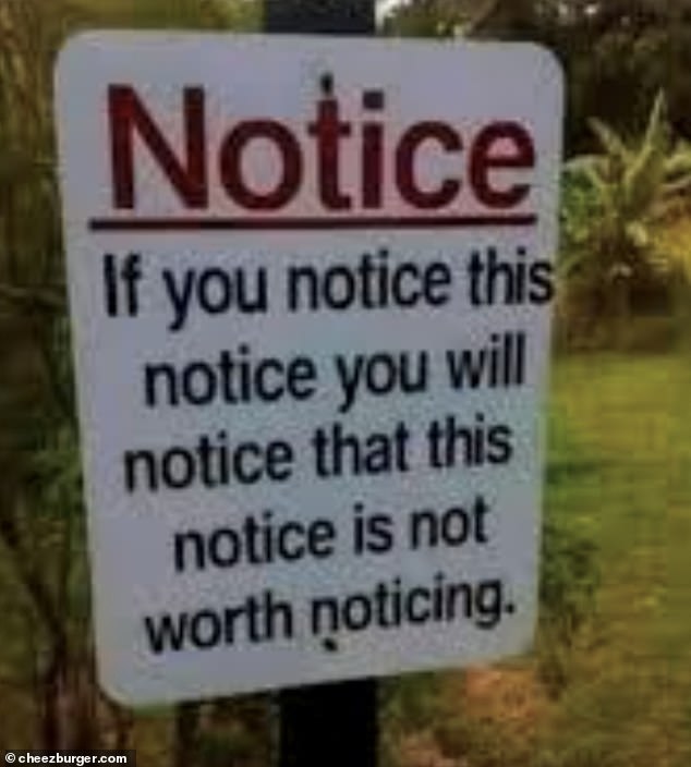 Someone had too much time on their hands!  This notice offers absolutely no advice.