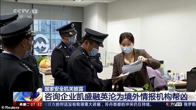 Last May, China's state television aired a program (above) showing a raid on the offices of consulting firm Capvision Partners, mocking the crackdown for the world to see.