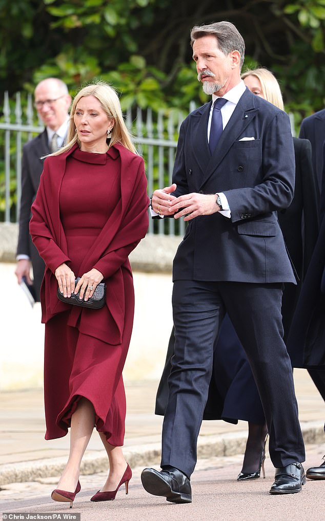 Crown Princess Marie Chantal of Greece and Crown Prince Pavlos of Greece today in Windsor