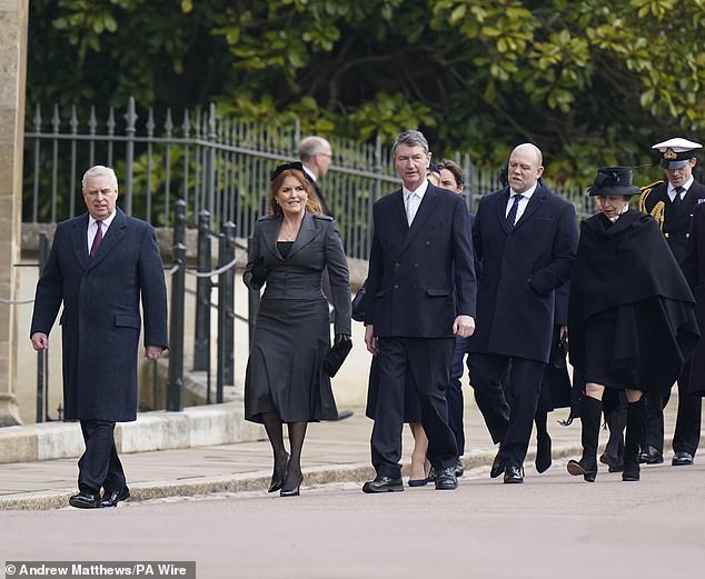 Members of the royal family who were also present at the ceremony to commemorate the life of the late exiled king of Greece were the Duke and Duchess of York.