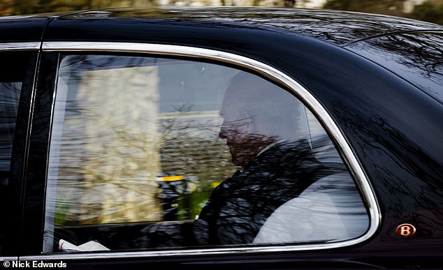 The King had been at Windsor Castle earlier today, but left before the memorial service began.