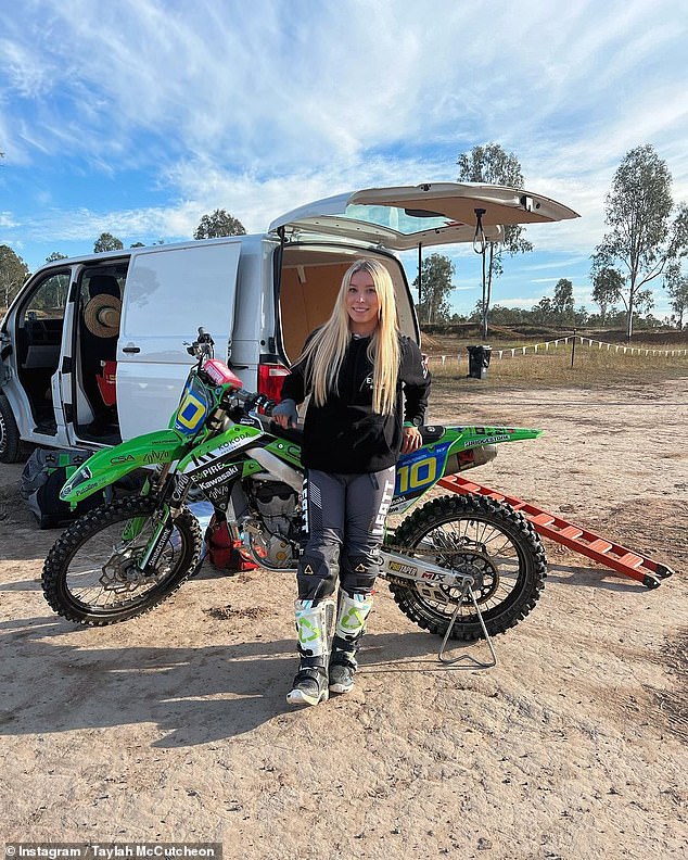 Taylah McCutcheon crashed while training in Melbourne over the weekend