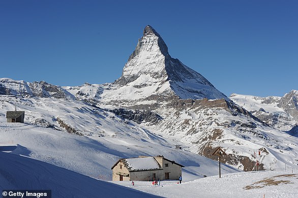 Above, the peak of the Matterhorn, which straddles Switzerland and Italy.