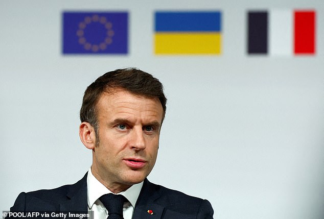 Macron said nothing should be excluded as the West seeks a strategy to counter Russia, which controls just under a fifth of the territory recognized as Ukraine.