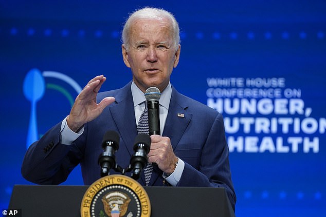 President Biden speaking at the White House Conference on Hunger, Nutrition and Health on September 28, 2022.