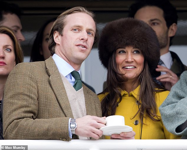 Thomas Kingston is pictured with Pippa Middleton, the sister of the Princess of Wales, at the Cheltenham Festival in 2013.