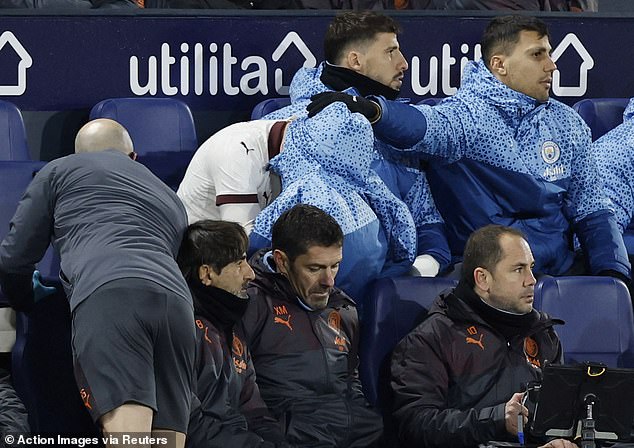 The 28-year-old was visibly distraught after being forced off before half-time at Luton.