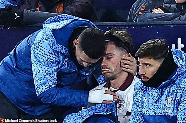 Jack Grealish suffered another injury and was seen cutting a distraught figure on the touchline after being substituted with an injury.