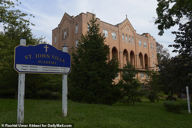 Adams has desperately turned to a variety of city landmarks, makeshift shelters and temporary housing to find space for the influx of migrants, including the former St. John Villa Academy Catholic school (pictured) on Staten Island.