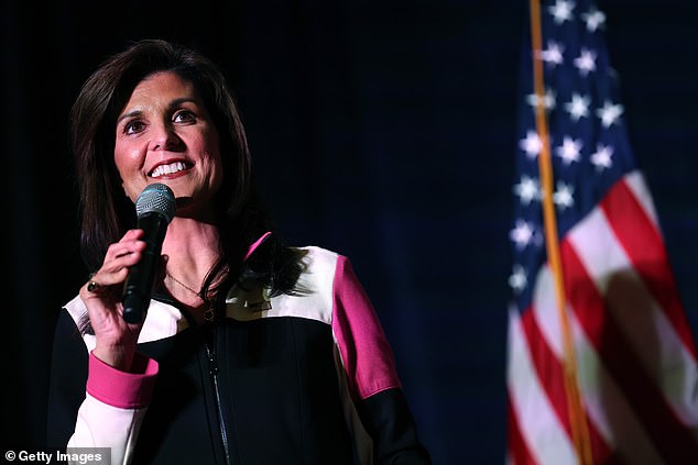 The former UN ambassador. Nikki Haley made a campaign stop Monday in Grand Rapids, Michigan, before heading to Minnesota and Colorado, which are Super Tuesday states. In Grand Rapids, she complained that Trump was trying to make the RNC his personal 'playpen.'