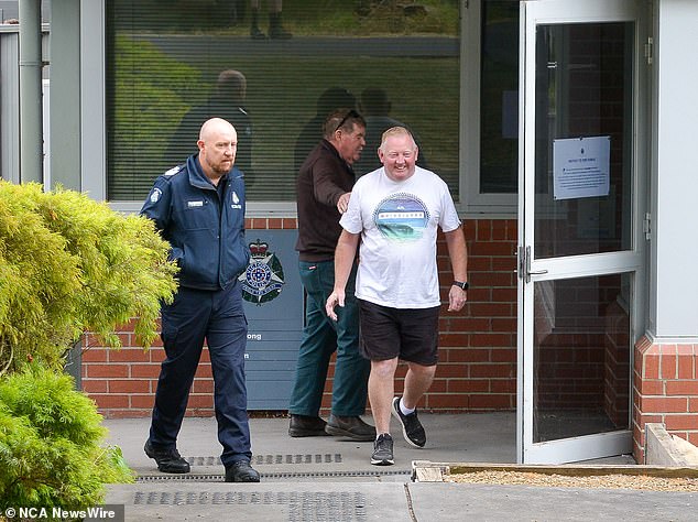 Mick Murphy is seen leaving Buninyong Police Station on February 9.