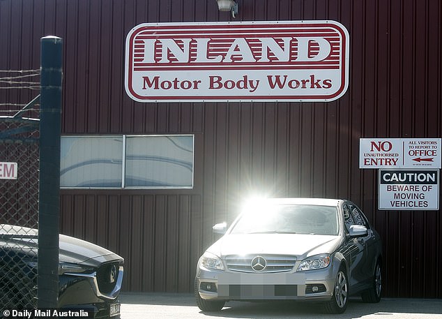 The Murphy family business, Inland Motor Body Works, (pictured) is being investigated by police as part of their search for Samantha Murphy.