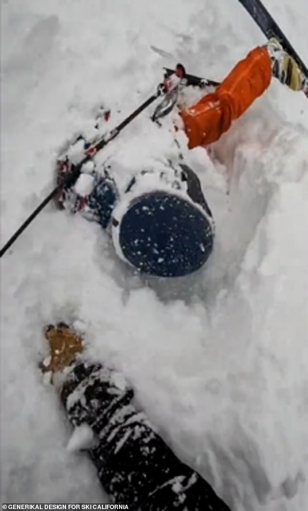 The video, which warns snow sports fans of the dangers of deep snow, includes terrifying real footage of the rescue.