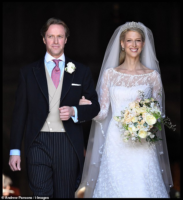 The couple on their wedding day in 2019. The ceremony was attended by the late Queen and Prince Philip.