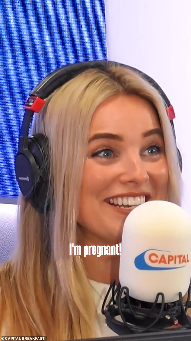 Sian, 37, broke the news alongside radio hosts Roman Kemp and Chris Stark as she revealed she is due to give birth this summer.