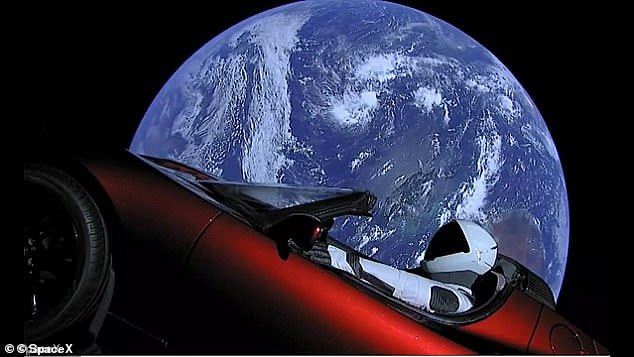 The cherry red Roadster, loaded with the spacesuit-wearing Starman, could crash into Earth in the next million years.