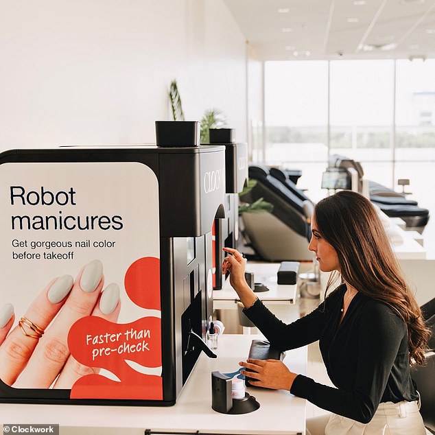 Both women had their nails done with robots created by Clockwork, a California-based nail technology company that launched in 2021.