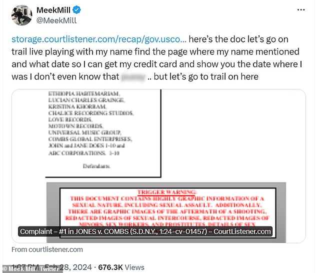 After someone sent him the link to the lawsuit, he responded by writing: 'look for the page where it mentions my name and what date so I can get my credit card and show you the date I was there.'  I don't even know that pussy.