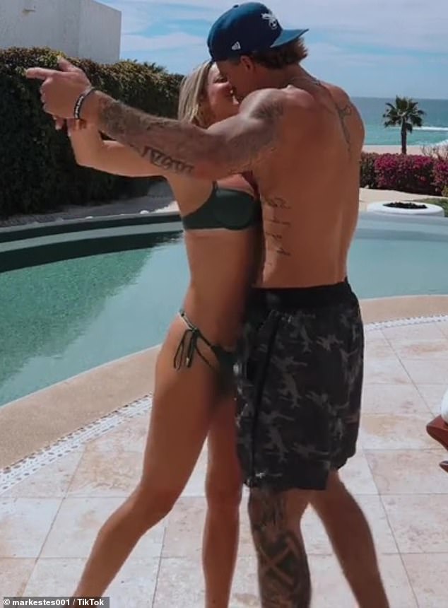 And one day later, Kristin's beau took to TikTok to post a saucy video of them enjoying a passionate kiss poolside.
