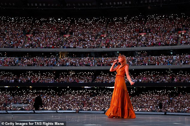 According to government authorities, the 34-year-old pop star will perform six sold-out shows in the island country in March. Pictured performing in Melbourne in February.