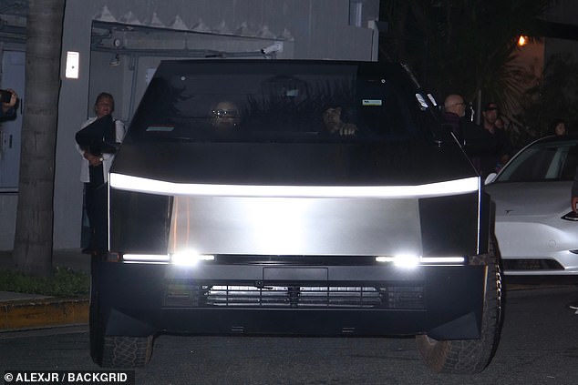 The model, 27, and the pop singer, 29, were photographed arriving at church in Los Angeles on Wednesday night in their new $90,000 Tesla Cybertruck.