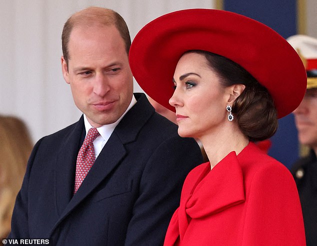 Unknown illness: William with Kate, who had abdominal surgery