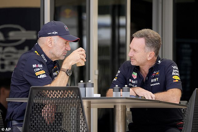 Horner was photographed having breakfast before the first practice session of the Bahrain Grand Prix.