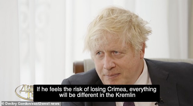 Johnson urged kyiv to take a quick route to ending the war, forcing the Kremlin dictator to withdraw from annexed Crimea.