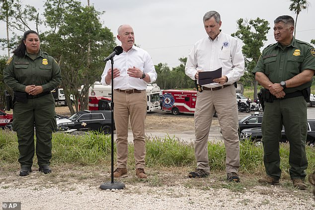 Homeland Security Secretary Alejandro Mayorkas visited Camp Monument in May