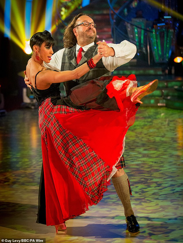 Myers had also previously spoken out about other health issues, including discovering in 2012 that he had glaucoma, an eye condition that can lead to blindness.  In the same 2018 interview, she revealed that she had originally dismissed the condition as a bad hangover.  Pictured is her, Myers on Strictly Come Dancing in 2013 with her partner Karen Hauer