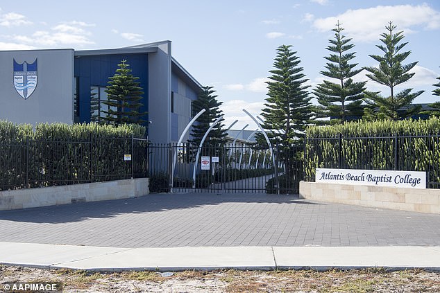 The terrifying incident occurred at Atlantis Beach Baptist College in Two Rocks (file image pictured) about 70 kilometers north of Perth.