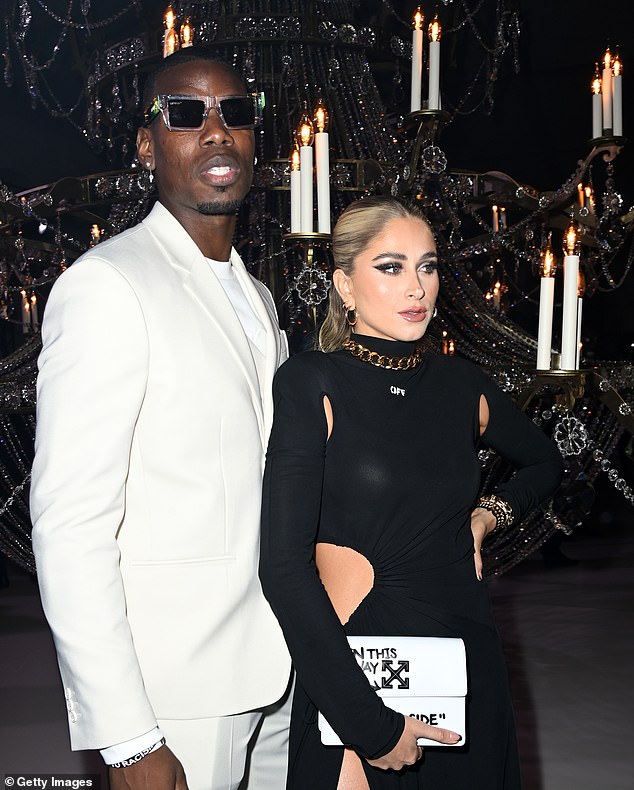 But as Man United struggled, it began to appear there was a disconnect between his celebrity and his performance on the field (Pogba pictured here with his wife Zulay in February 2023).