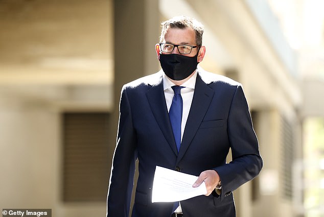Dr Coatsworth believes states should be stripped of disease control powers during an emergency (pictured former Victorian premier Dan Andrews, whose state imposed particularly tough Covid restrictions)