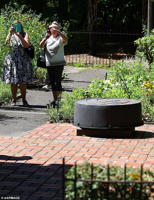 Vandals cut down a statue at Cook's Cottage in Fitzroy Gardens in Melbourne on Monday