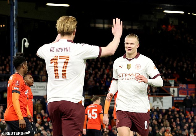 Kevin De Bruyne and Erling Haaland (right) missed four and two months respectively