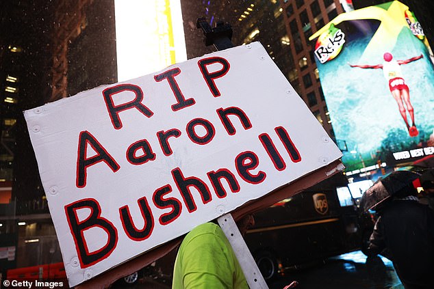 It is also obvious to any sensible person what this tragedy was: dangerous extremism committed by a suspected anarchist and former cult member. A suicide disguised as a protest that no sane or caring person could tolerate celebrating. (Pictured: Vigil for Bushnell in New York City's Times Square.)