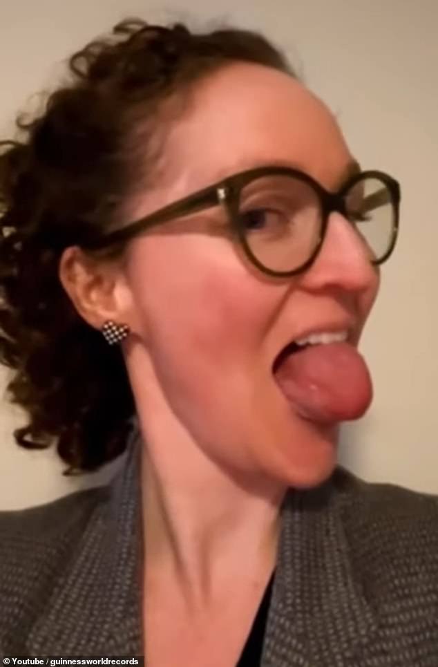 The Oregon woman's tongue is 5.21 inches thick, which is thicker than a soda can.