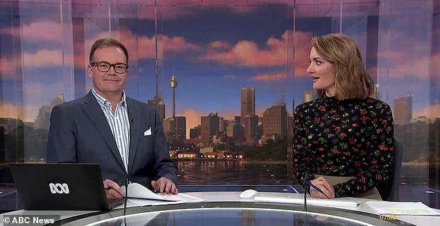 Replacement: John Barron (left, with co-presenter Johanna Nicholson) replaced Ibrahim on ABC News Breakfast last month without mentioning why she wasn't there.